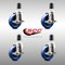 Service Caster 4 Inch 316SS Solid Poly Swivel 1-1/2 Inch Expanding Stem Caster Set Brake SCC SCC-SS316EX20S414-SPUS-TLB-112-4 - alternate 2